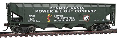 Walthers-Trainline 40 Quad Offset Hopper Pennsylvania Power & Light Model Train Freight Car HO Scale #1659