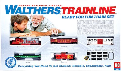 Walthers-Trainline Ready for Fun Train Set Santa Fe Model Train Set HO Scale #870