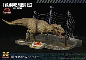 X-Plus 1/35 T-Rex Dinosaur w/Figure, Fencing & Base from Jurassic Park Movie (New Tool)