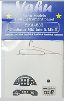 Yahu Gladiator Mk I Late/Mk II Instrument Panel Plastic Model Aircraft Accessory 1/48 #4832
