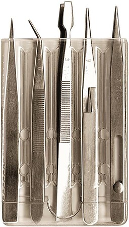 Zona 5 piece Tweezer Set Hobby and Model Tweezer Hand Tool #37-540