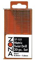 Zona 20-Piece Metric High Speed Twist Drill Bit Set Hobby Power Tool Accessory #37151