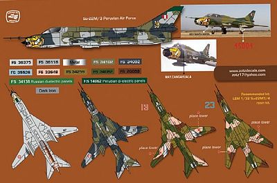 Zotz Su22M3/4 Plastic Model Aircraft Decal 1/32 Scale #32041