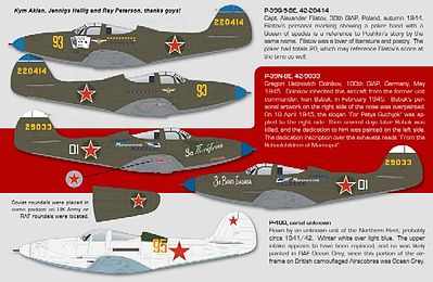 Zotz P39 Soviet Aces Plastic Model Aircraft Decal 1/32 #32043