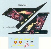 Zotz F16A MLU, FA61/F16AM I'll Be Back Plastic Model Aircraft Decal 1/48 #48002