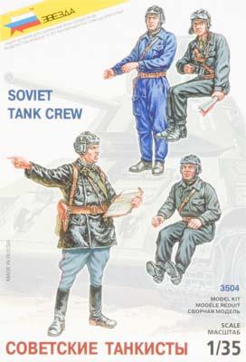 Zvezda WWII Soviet Tank Crew (4) Plastic Model Military Figure 1/35 Scale #3504