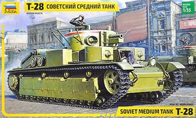 Zvezda Soviet T28 Medium Tank Plastic Model Tank Kit 1/35 Scale #3694