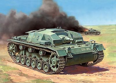 Zvezda Sturmgeschutz III Aust.B Snap Kit Plastic Model Tank Kit 1/100 Scale #6155