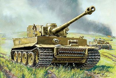 Zvezda Tiger I German Heavy Tank WWII Plastic Model Military Vehicle Kit 1/100 Scale #6256