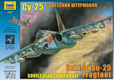 Zvezda Sukhoi SU-25 Frogfoot 1/72 Scale Plastic Model Airplane #7227