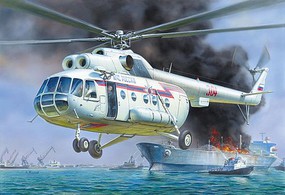 Zvezda MIL MI-8 Russian Rescue Helicopter Plastic Model Helicopter Kit 1/72 Scale #7254
