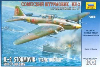Zvezda Ilyushin IL-2 Tank Hunter Plastic Model Airplane Kit 1/72 Scale #7286