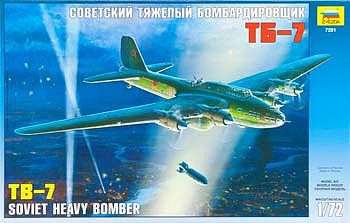 Zvezda Soviet TB7 Heavy Bomber Plastic Model Airplane Kit 1/72 Scale #7291