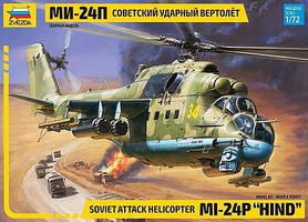 Zvezda Soviet Mi-24P Hind Attach Helicopter Plastic Model Helicopter Kit 1/72 Scale #7315