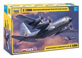 Zvezda USAF C-130 Heavy Transport Aircraft Plastic Model Airplane Kit 1/72 Scale #7321