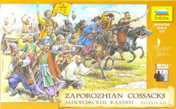 Zvezda Zaporozhian Cossacks XVI-XVIII AD Plastic Model Military Figure 1/72 Scale #8064
