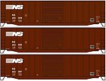 50' Exterior Post Steel Boxcar NS 3-Car Set