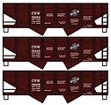 HO C&NW Panel Side Twin Hopper 3 Car Set