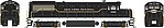 GE U25B New York Central #2566 (black, white)