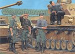 DML German Self-Propelled Gun Crew (4) Plastic Model Military Figure 1/ ...