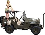 Hasegawa 1/4 Ton 4x4 Jeep w/50cal + Figure