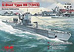 ICM U-Boat Type IIB 1939 Plastic Model Submarine Kit 1/144 Scale #s009