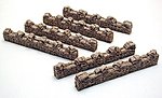 Pegasus Sandbags Straight (6) (Painted) Plastic Model Military Diorama 1/32 or 1/72 Scale #5207