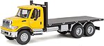 International(R) 7600 3-Axle Yellow Flatbed Truck