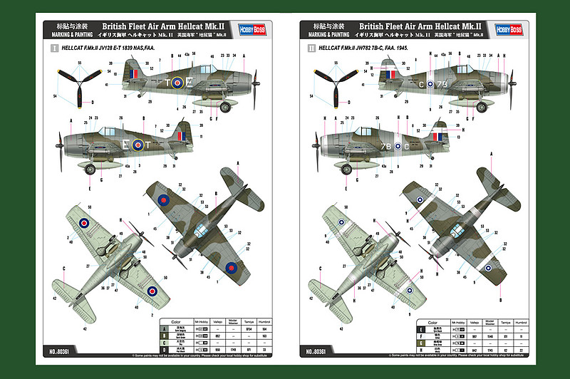 Hellcat Mk.II 1-48 -- Plastic Model Airplane Kit -- 1/48 Scale ...