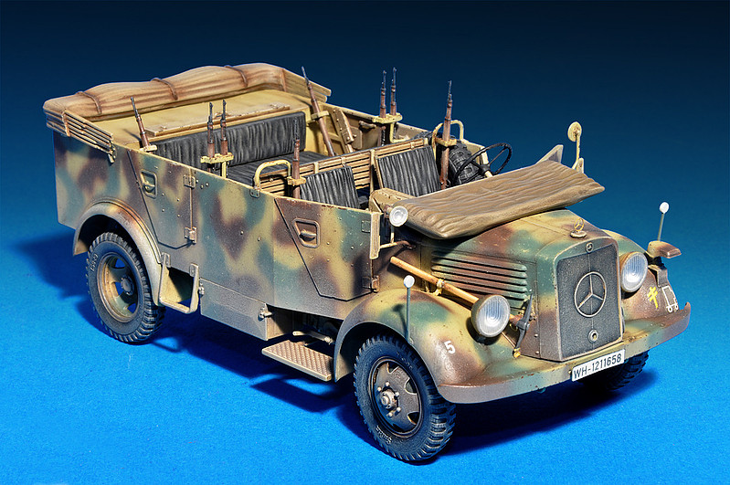 Kfz70 MB1500 German 4x4 Car w/6 Crew -- Plastic Model Military Truck ...