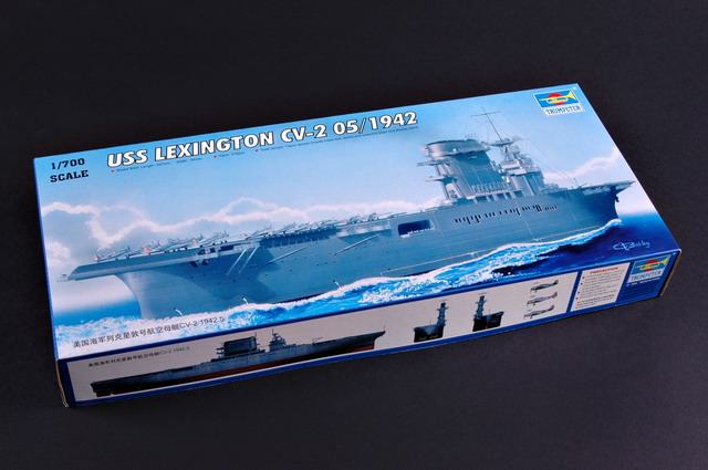 USS Lexington CV-2 1942 -- Plastic Model Military Ship Kit -- 1/700 ...