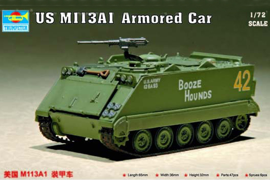 S-Model USA M113A1 Armored Transport Vehicle 1/72 Plastic Tank Pre-builded Model 