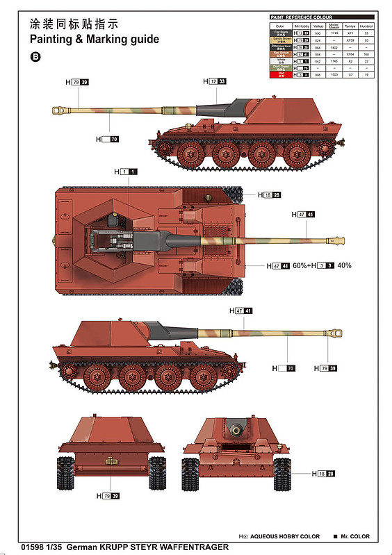 German Krupp/Steyr 88mm PaK 43/3 Waffentrager Carrier -- Plastic Model ...