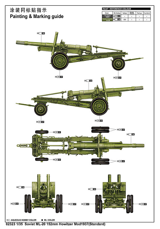 Soviet ML-20 M1937 152mm Howitzer Std -- Plastic Model Military Diorama ...