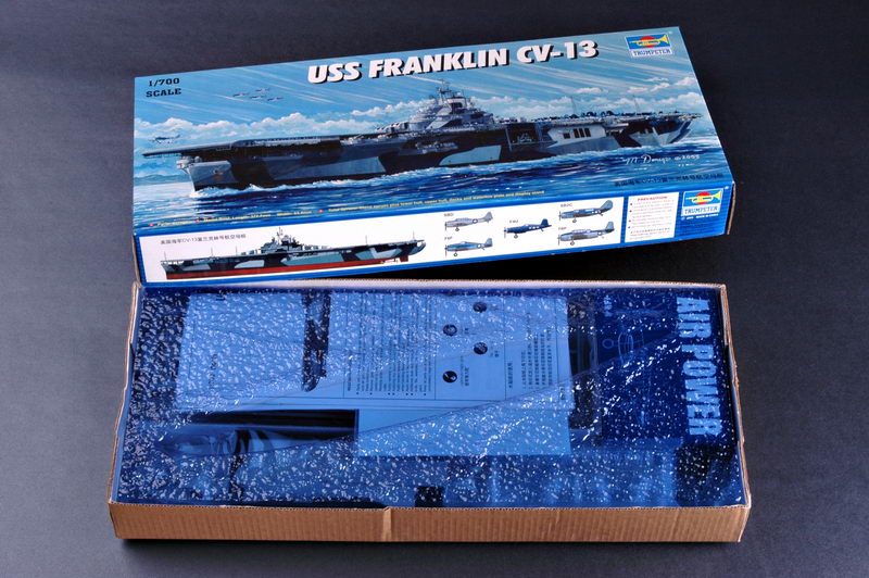 USS Franklin CV13 Aircraft Carrier -- Plastic Model Military Ship -- 1/ ...