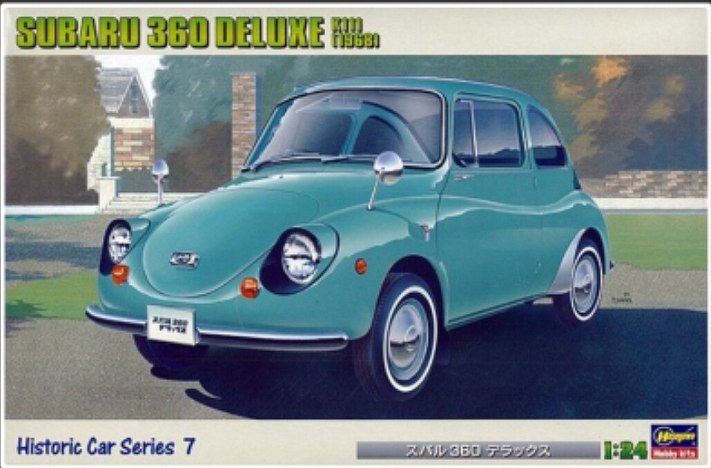 1968 Subaru 360 Deluxe Car -- Plastic Model Car Vehicle Kit -- 1/24 ...