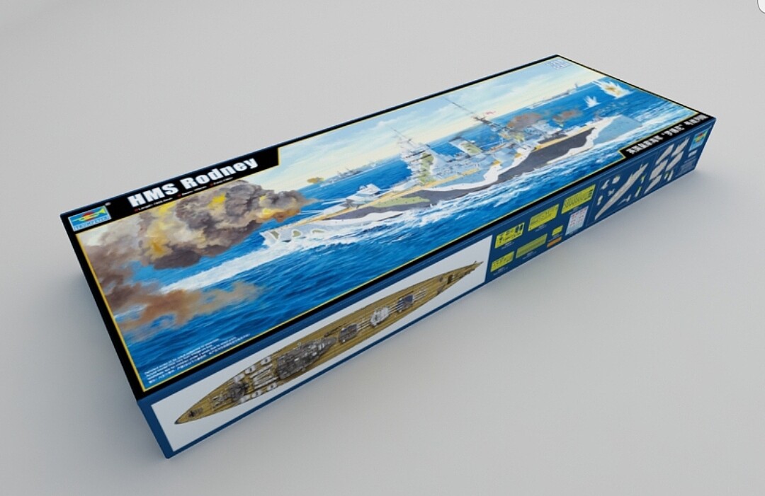 HMS Rodney British Battleship -- Plastic Model Military Ship Kit -- 1/ ...