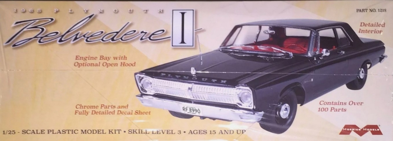 1965 Plymouth Belvedere -- Plastic Model Car Kit -- 1/25 Scale -- #1218 ...