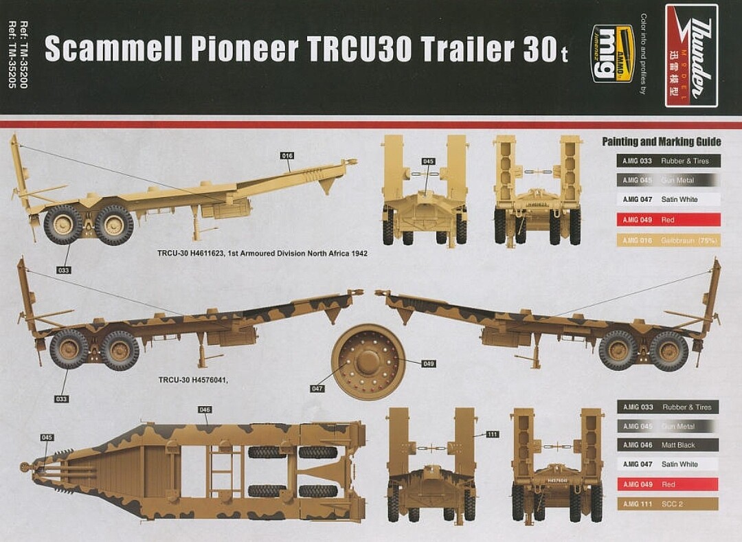 Thunder-Model 1/35 British Scammell Pioneer TRMU30/TRCU30 3-Ton Tank  Transporter (New Tool) #35200