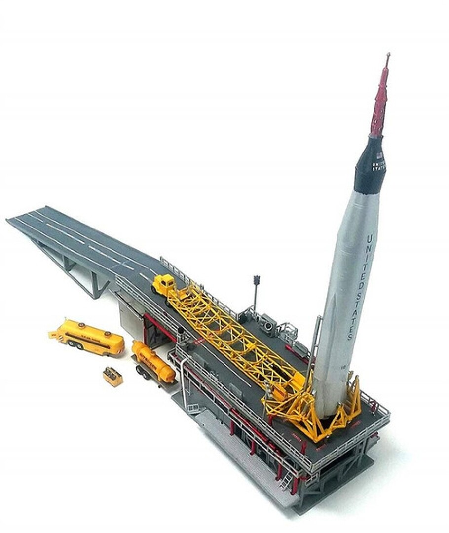 Atlas Rocket w/ Gantry & Mercury Capsule -- Science Fiction Plastic ...