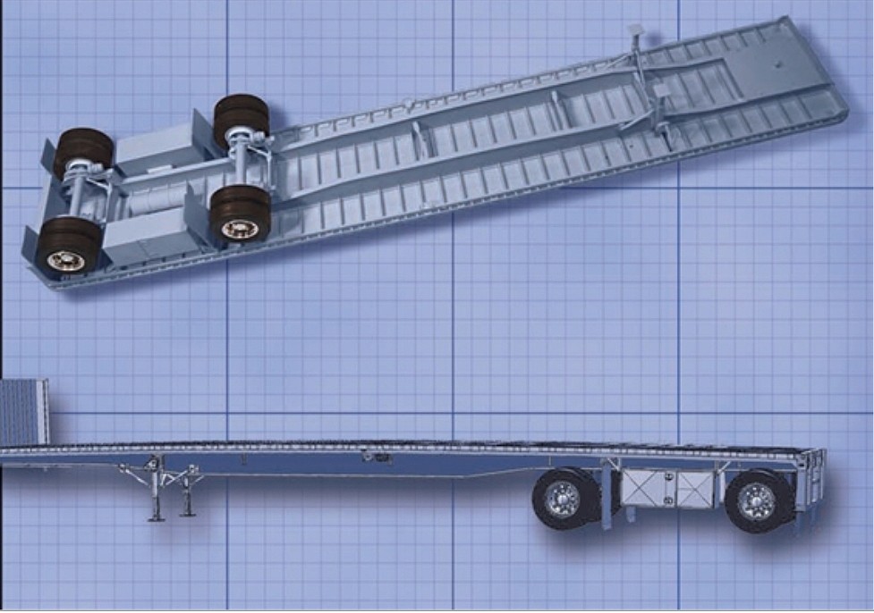 Moebius Models 1304 1/25 48' Flatbed Trailer with Cambered Deck — White  Rose Hobbies