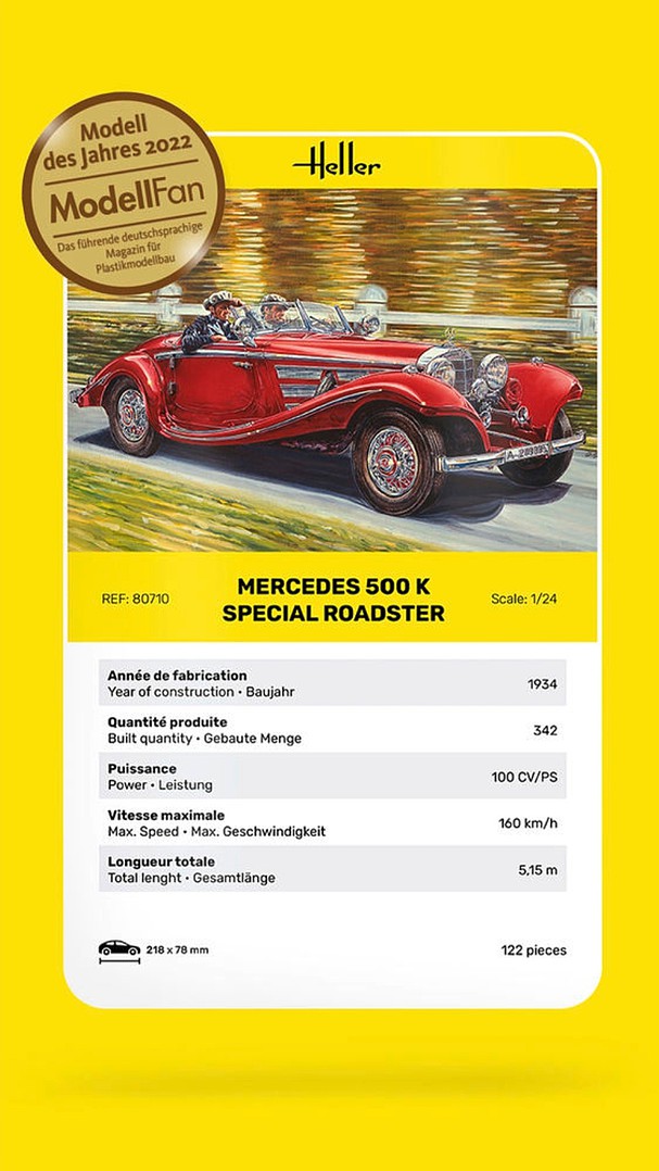 Heller 80710 - Maquette Mercedes 500K Special Roadster 1/24