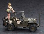 Hasegawa 1/4 Ton 4x4 Jeep w/50cal + Figure