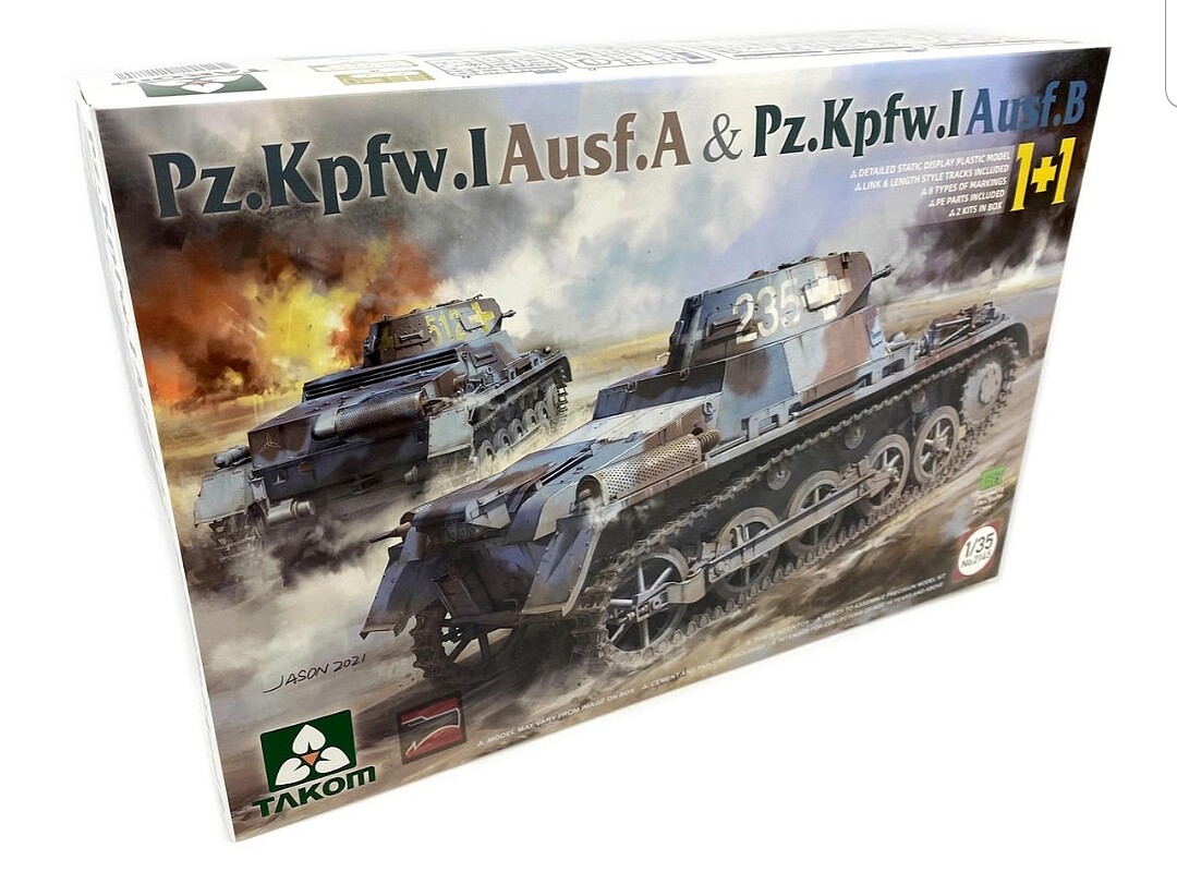 Pz.Kpfw.I Ausf A & B Tanks (2 Kits) -- Plastic Model Military Vehicle ...