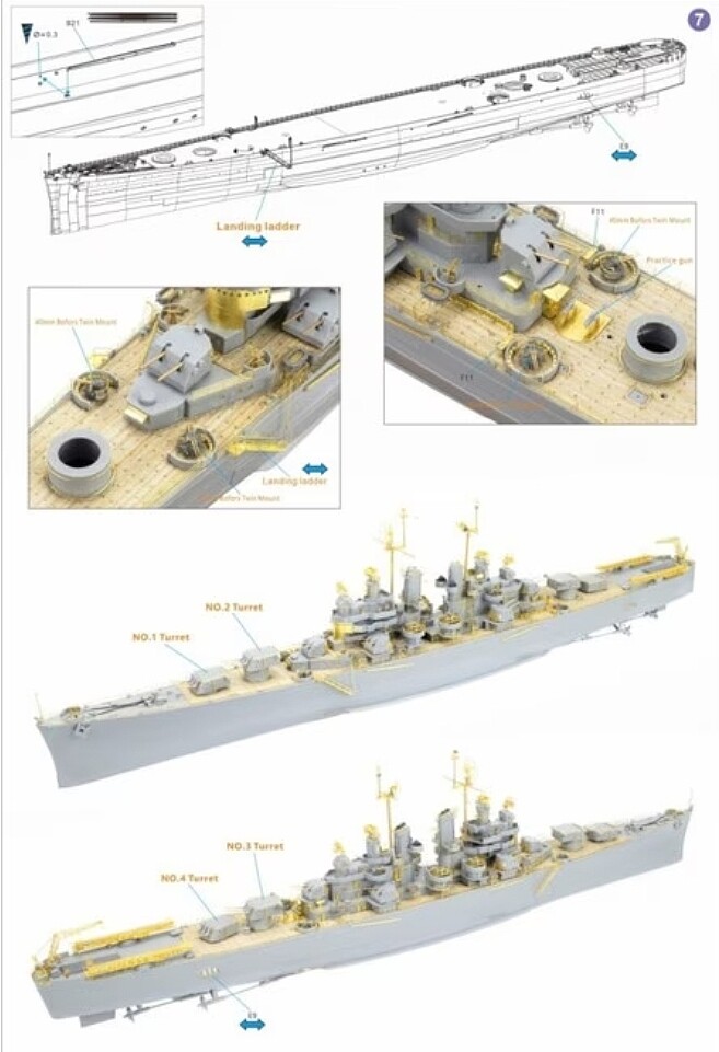 USS Cleveland CL55 Light Cruiser -- Plastic Model Military Ship Kit ...