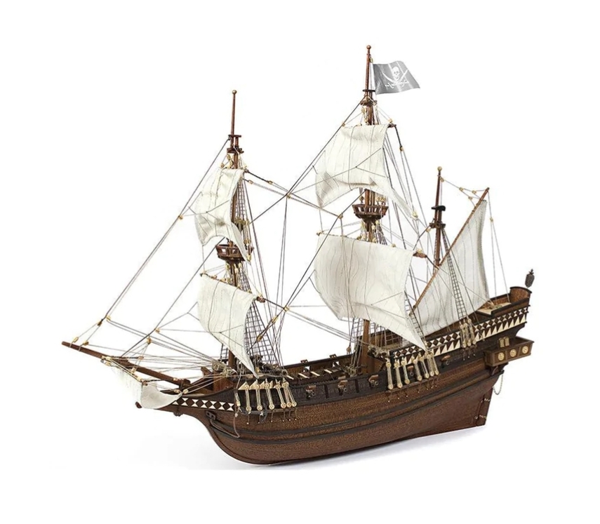 1 100 Buccaneer 3-masted 17th-18th Century Pirate Sailing Ship 