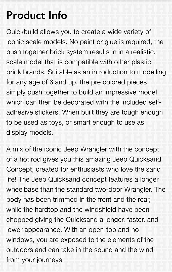 Quick Build Quicksand Concept Jeep