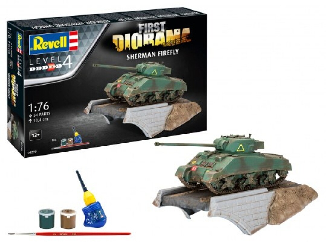 Sherman Firefly Diorama w/paint & glue Plastic Model Diorama Kit 1/76 Scale 3299