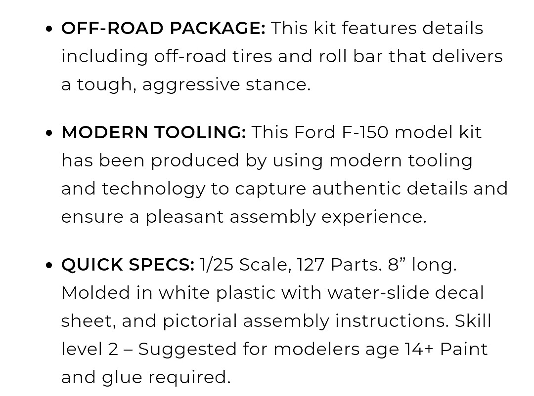 1997 Ford F150 4X4 Pickup Truck Plastic Model Truck 1 25 Scale 1997-ford-f150-4x4-pickup-truck-plastic-model-truck-1-25-scale