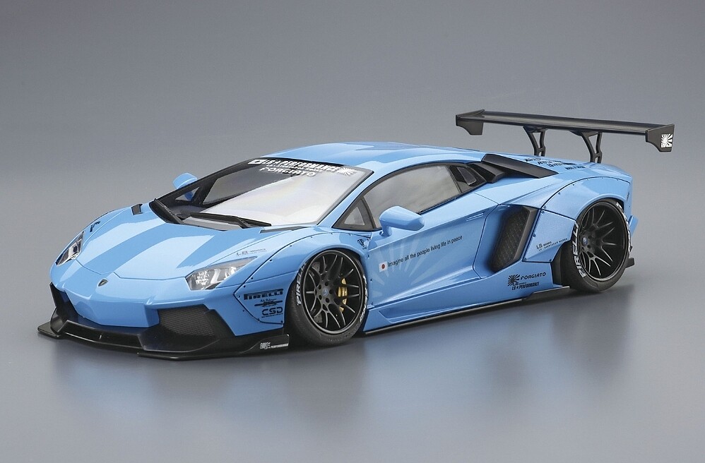 LB Works Lamborghini Aventador Version 1 -- Plastic Model Car Kit -- 1/